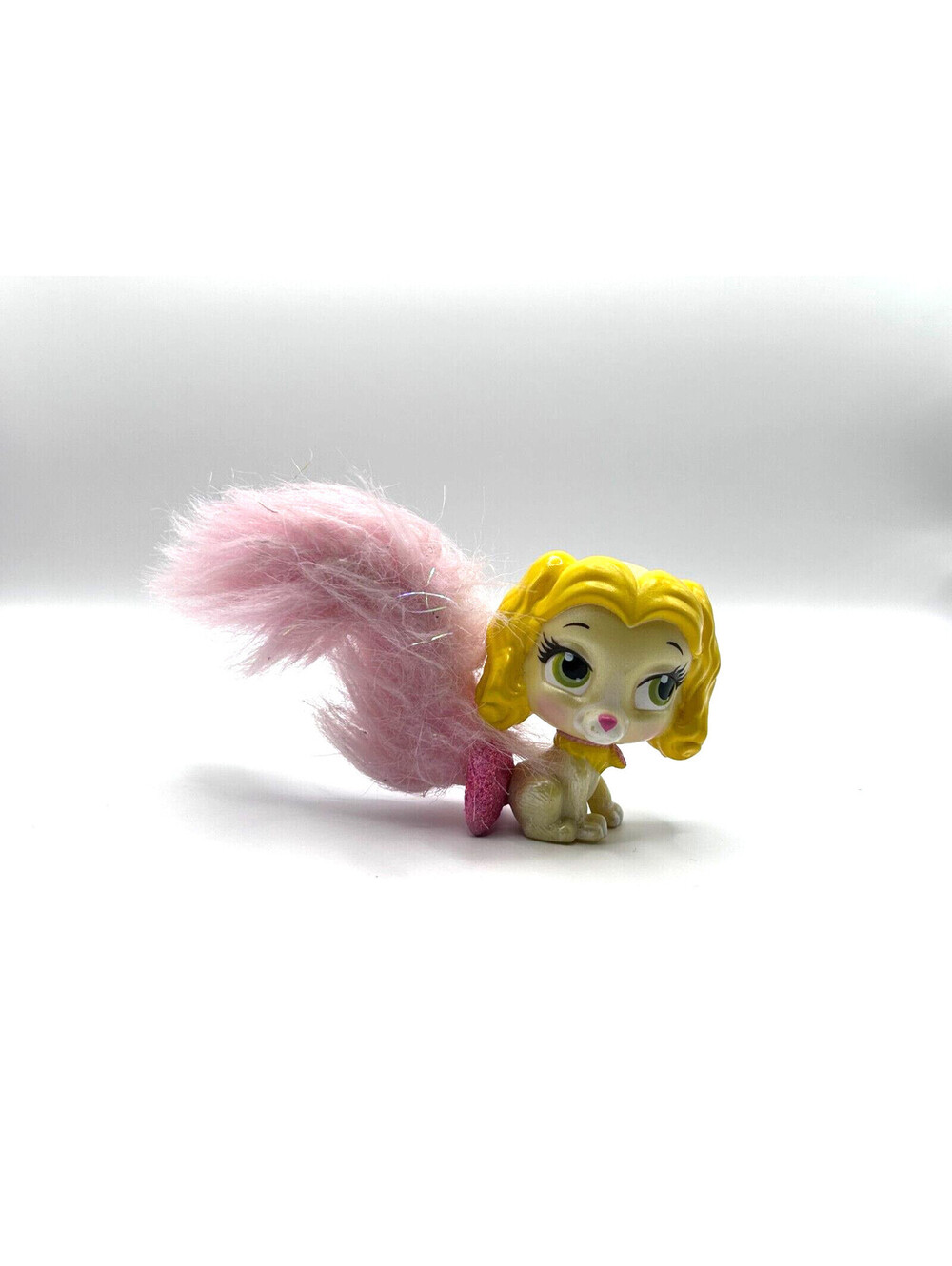 Disney Palace Pets Teacup Princess Belle's Puppy 2" Figure Pink Furry Tail Toy